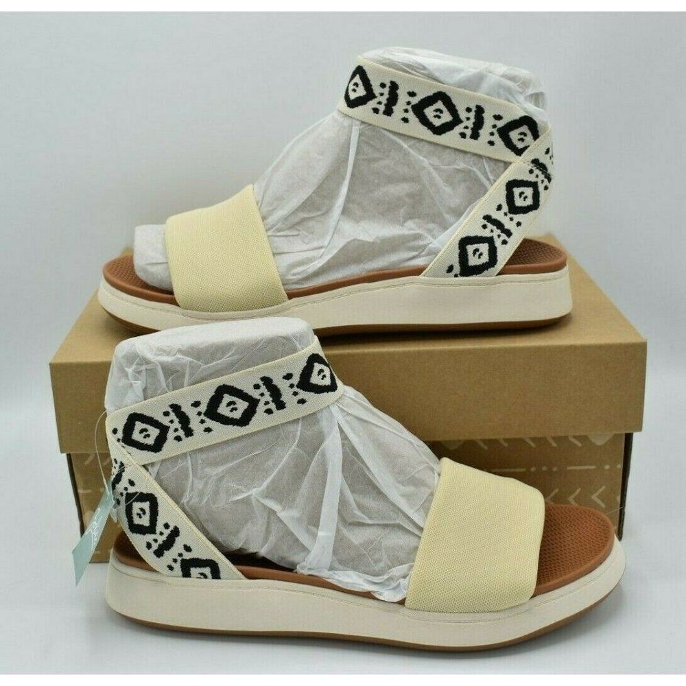 Zodiac Womens Size 7.5 M Cyprus Flatform Birch Multi Tan Brown Gladiator Sandals